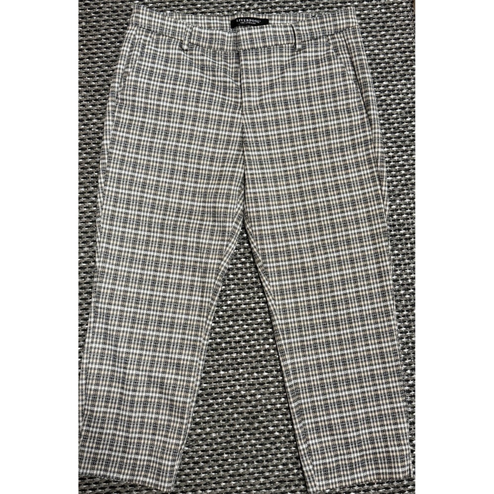 Liverpool Los Angeles Women's Ankle Trouser Pants Ankle Capri Pockets Plaid Sz 8
